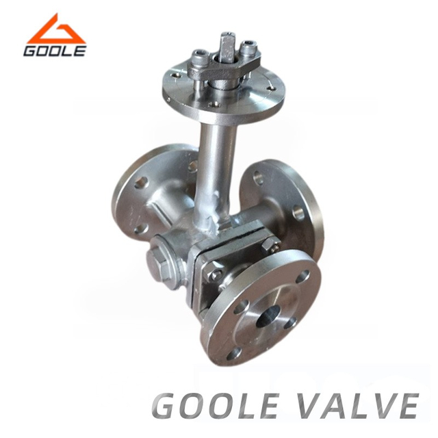 Extended Stem T Port Cryogenic Three Way Ball Valve