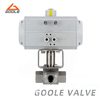 Pneumatic Actuated Threaded High Pressure 3-Way Ball Valve