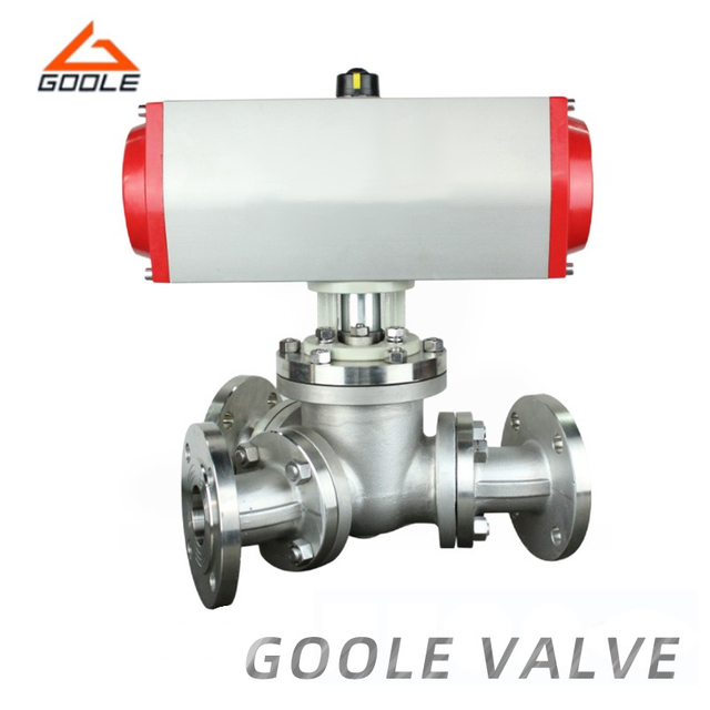 Pneumatic Actuated Y Type Three Way Ball Valve