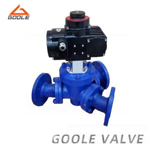 Electric Flanged Ends Y Port Three Way Ball Valve