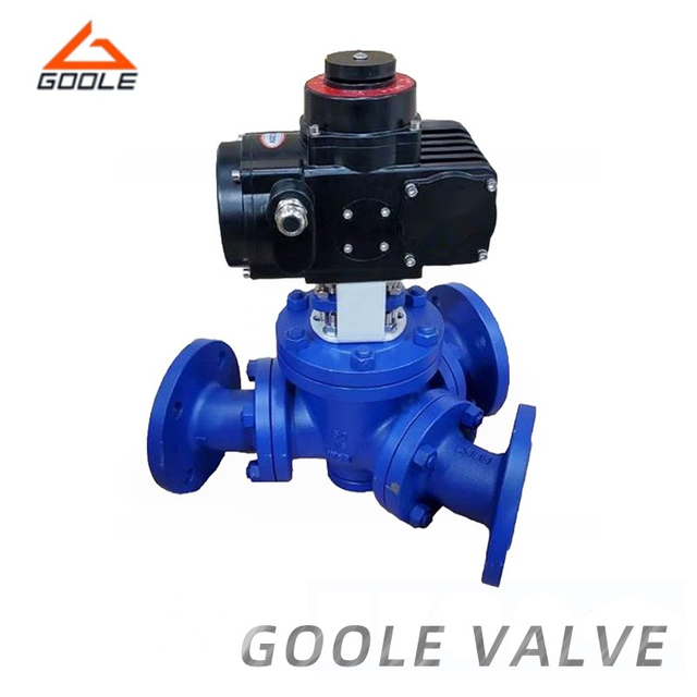 Electric Flanged Y Port Three Way Ball Valve