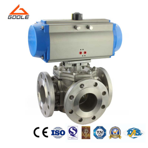 Pneumatic Flanged Ends Duplex Type Three Way Ball Valve