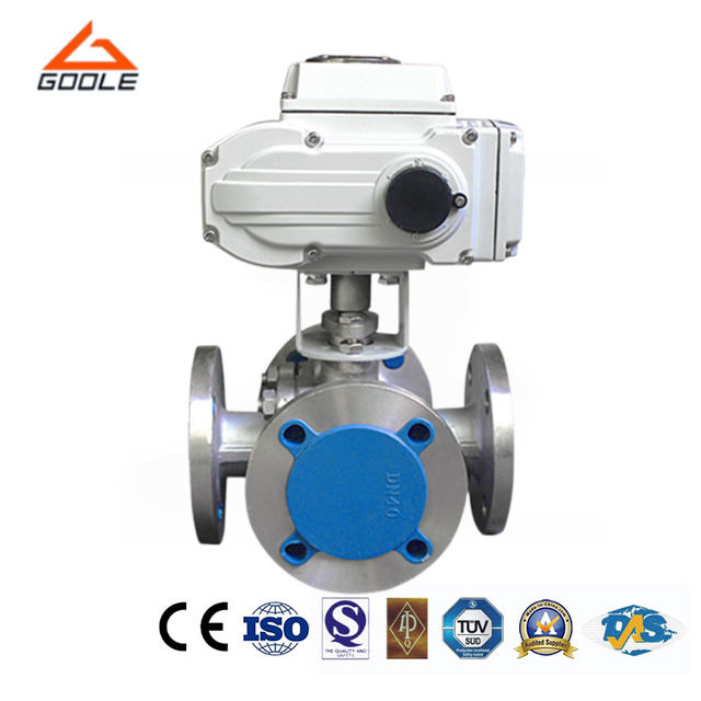 Electric Actuated Forged Stainless Steel Four Way Multi-Type Floating Ball Valve