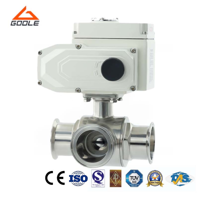 Electric Sanitary Quick Installation Three-Way Ball Valve