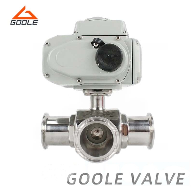 Electric Actuated Sanitary Quick Installation 3-Way Ball Valve