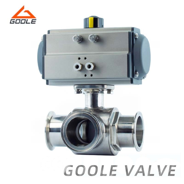 Pneumatic Sanitary 3-Way Ball Valve