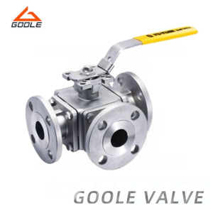 Handle Operated Stainless Steel Square Body Three Way Ball Valve