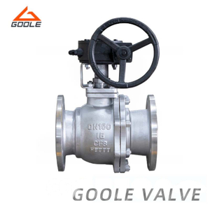 2PCS Cast Steel Gear Operated Flanged Ends Body Trunnion Ball Valve