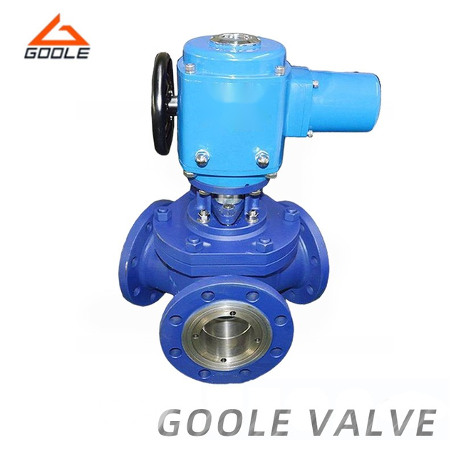 Electric Flanged Y Type 3-Way Ball Valve