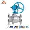 2PCS Cast Steel Gear Operated Flanged Ends Body Trunnion Ball Valve
