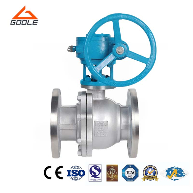 2PCS Cast Steel Gear Operated Flanged Ends Body Trunnion Ball Valve
