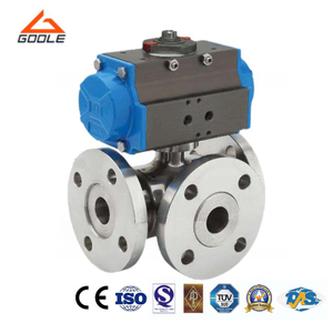 Pneumatic Flanged Ends Duplex Type Three Way Ball Valve