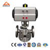Pneumatic Actuates T Port Three Way Ball Valve