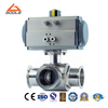 Pneumatic Sanitary Three Way Ball Valve