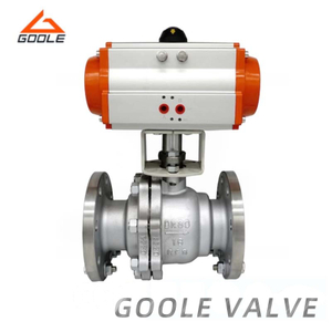 Cast Steel Split Body Flanged Ends Pneumatic Floating Ball Valve