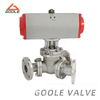 Pneumatic Actuated Y Type Three Way Ball Valve
