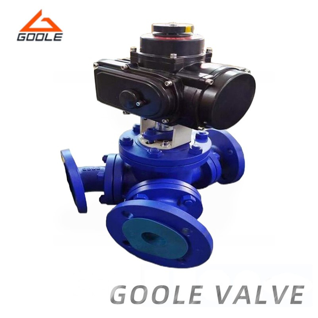 Electric Flanged Y Port Three Way Ball Valve