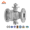 Cast Steel 2PCS Flanged Fixed High Platform Ball Valve