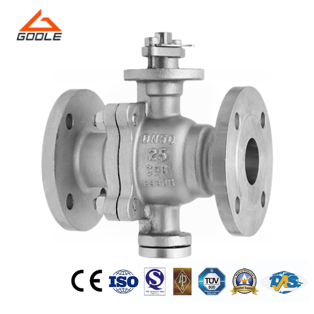 Cast Steel 2PCS Flanged Fixed High Platform Ball Valve