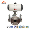 Pneumatic Actuates T Port Three Way Ball Valve