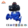 Electric Flanged Ends Y Port Three Way Ball Valve
