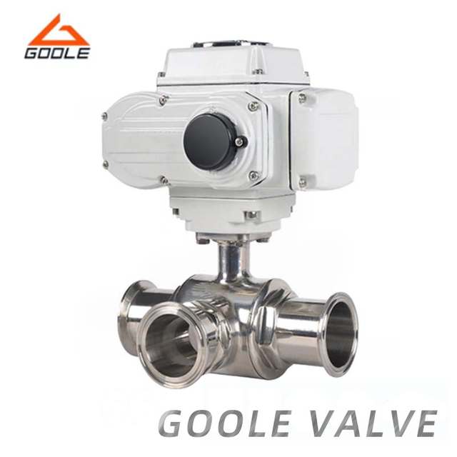 Electric Sanitary Quick Installation 3-Way Ball Valve