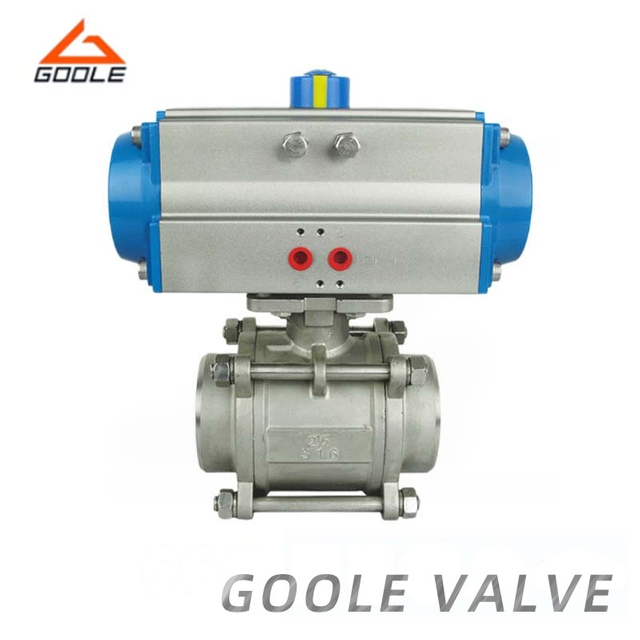 Pneumatic 3PCS Forged Stainless Steel Threaded Ball Valve