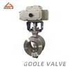 Motorized Flanged Ends Metal Seated V Port Segment Control Ball Valve
