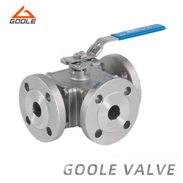 Forged Steel Lever Operated T Port Three Way Ball Valve