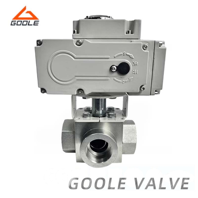 Electric Threaded High Pressure 3-Way Ball Valve 