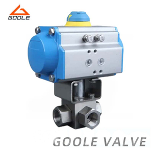 Pneumatic Threaded High Pressure Square Body Three Way Ball Valve