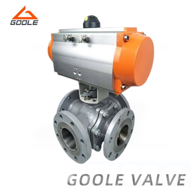 Pneumatic Forged Steel Four Way Floating Ball Valve