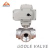 Electric Forged Stainless Steel 1000wog Threaded Three Way Ball Valve
