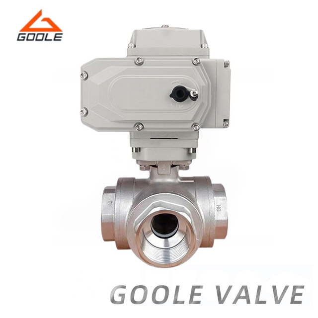 Electric Stainless Steel 1000wog Threaded Three Way Ball Valve
