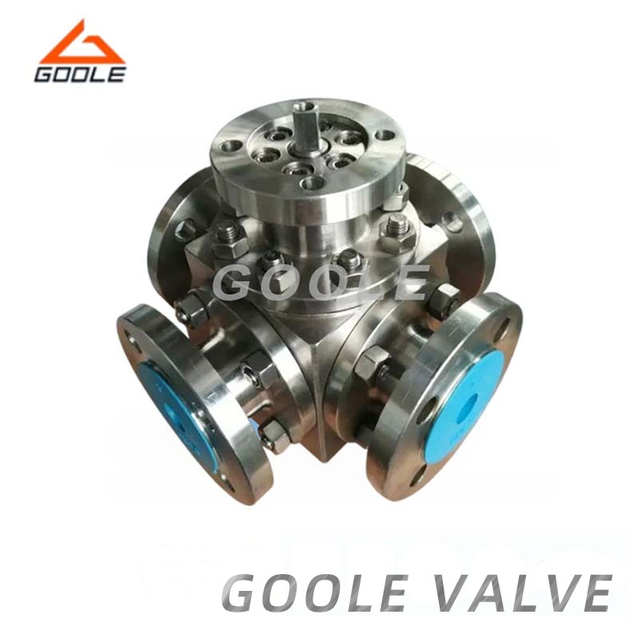 Cast Steel High Pressure Four Way Ball Valve