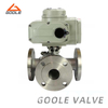 Electric Operated Flanged T Type Three Way Ball Valve