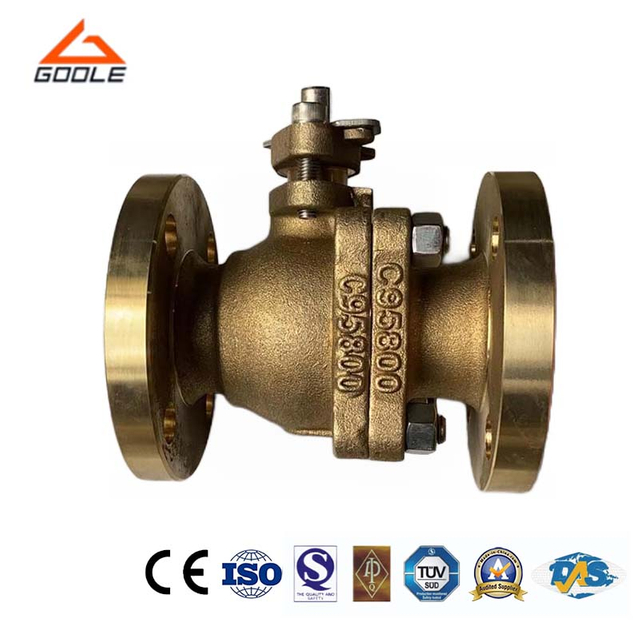 Brass/Bronze 2PCS Flanged Side Entry Floating Ball Valve