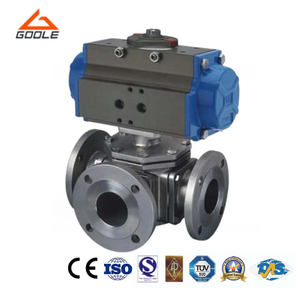 Pneumatic Actuated Forged Steel T Type Three Way Ball Valve