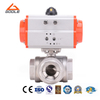 Pneumatic Stainless Steel 1000wog Threaded Three Way Ball Valve