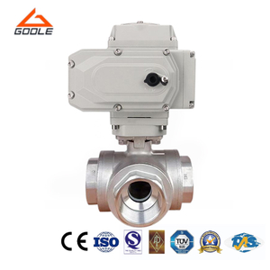 Electric Forged Stainless Steel 1000wog Threaded Three Way Ball Valve