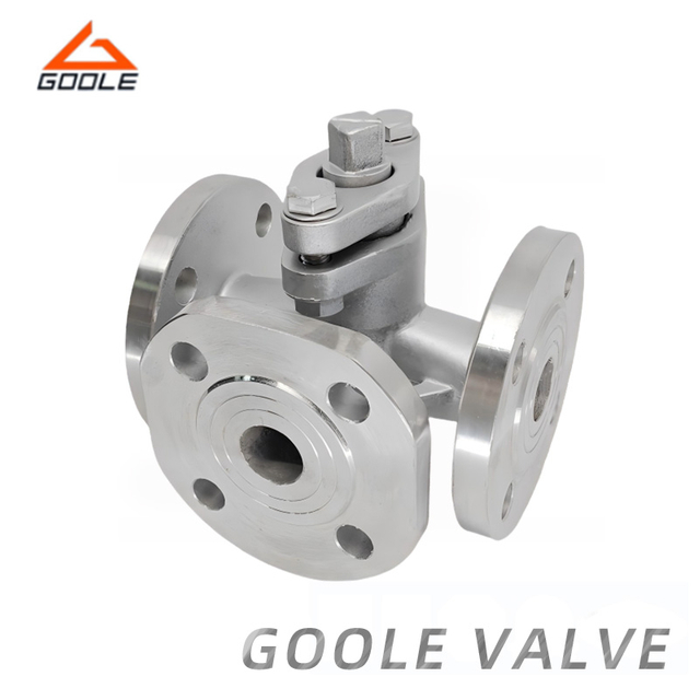Stainless Steel Manual Three Way Flanged Ends Plug Valve