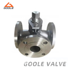 Stainless Steel Manual Three Way Flanged Ends Plug Valve