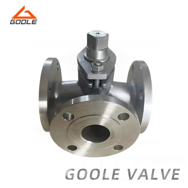 Stainless Steel Manual Three Way Flanged Ends Plug Valve